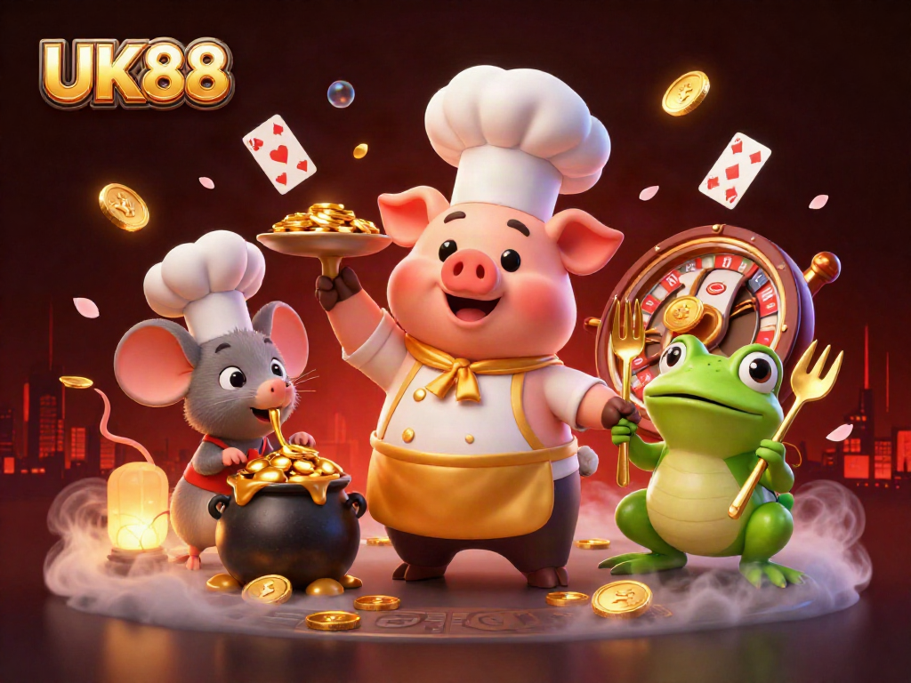 Experience thrilling wins at UK88 with interactive gameplay and vibrant casino elements in a captivating scene.